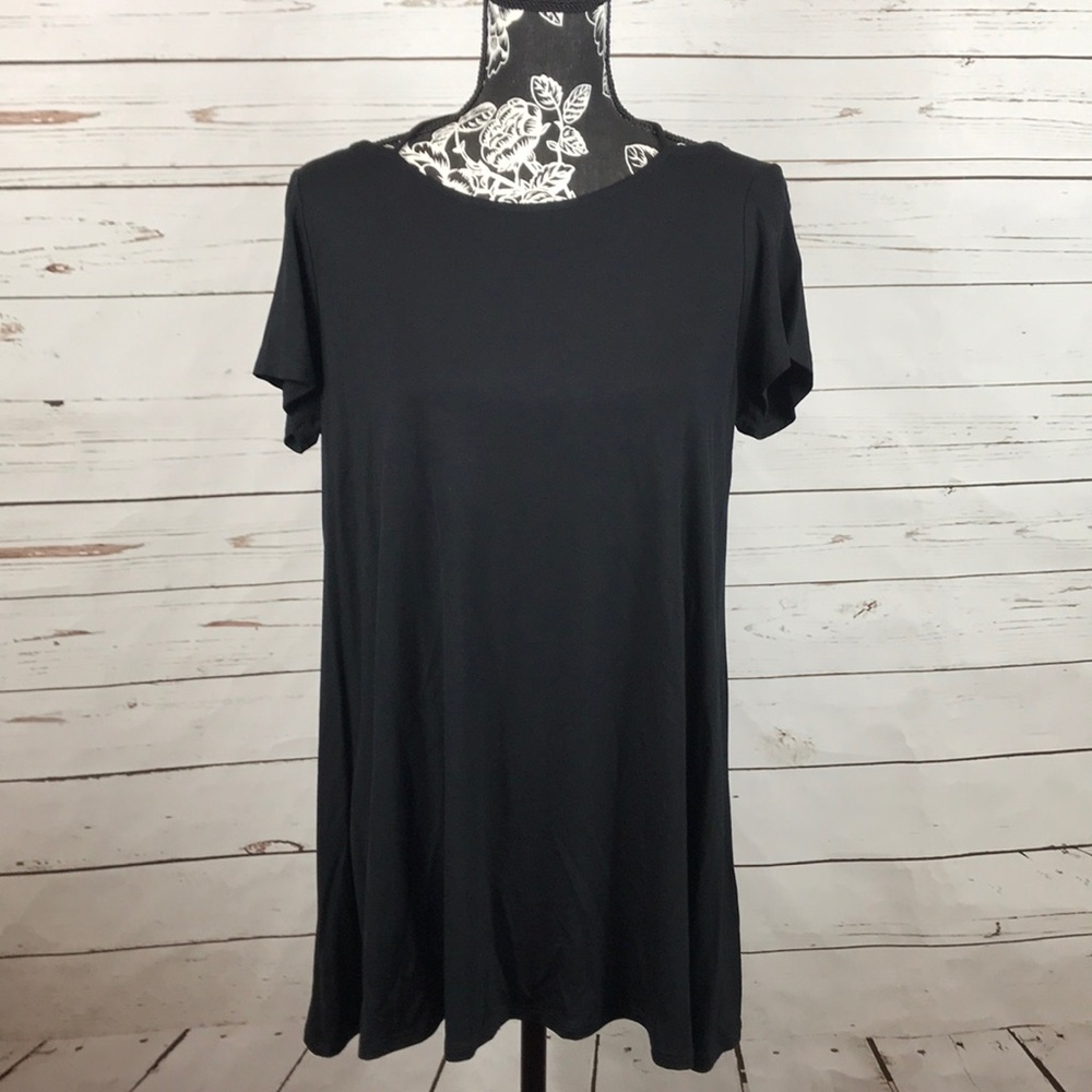 NEW Rayon Black Modal Knit Top Back Cut Out - Picture 3 of 4